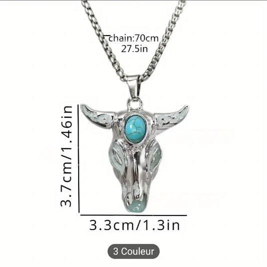 Collier ( Tète de taureau Phosphorescent )