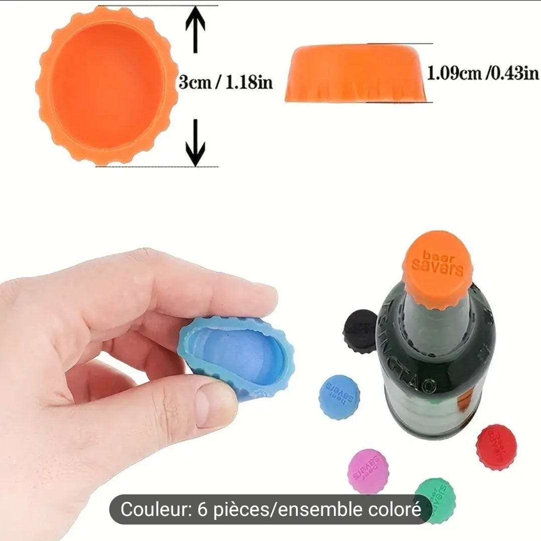 Bouchons ( silicone réutilisable ) 6 pièces
