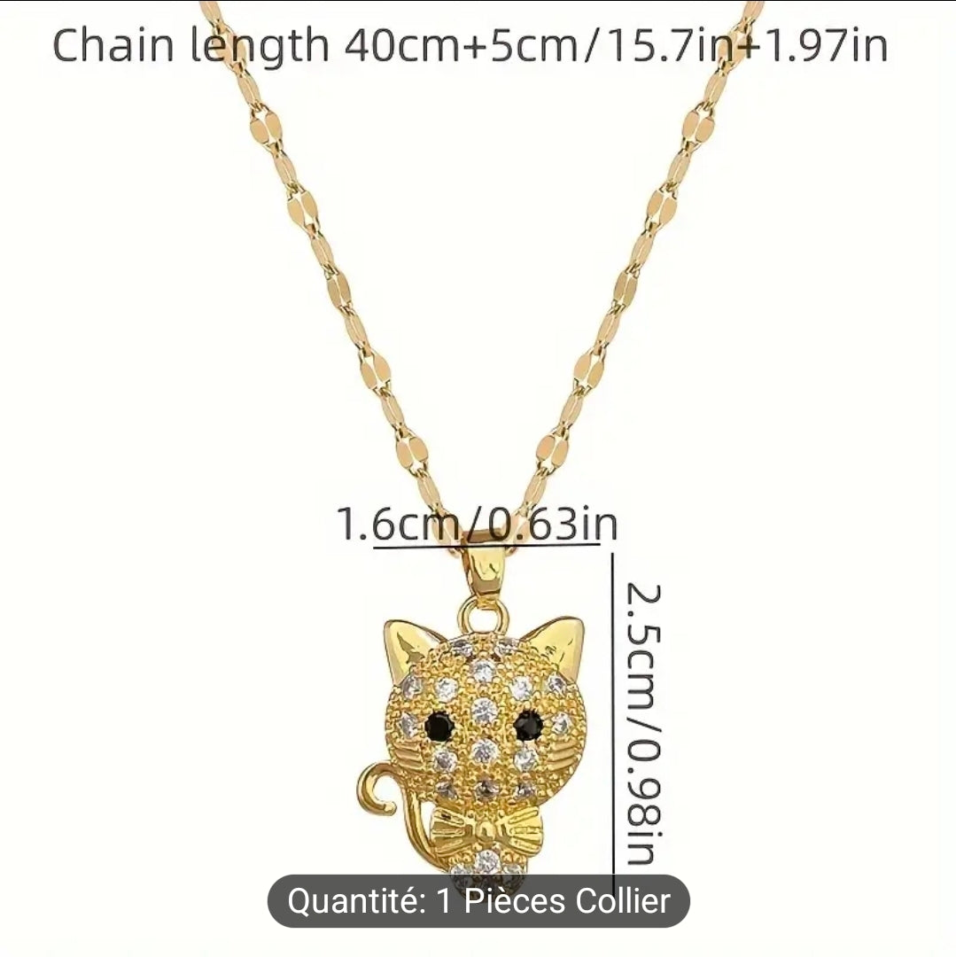 Collier ( chat mignon / doré )
