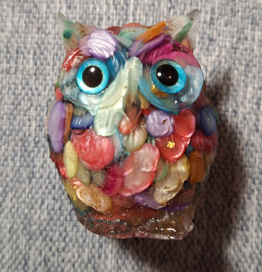 Hiboux ( Résine Epoxy / pierre naturelle )