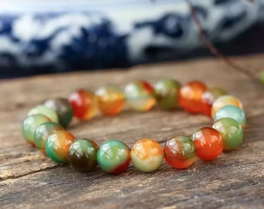 Bracelet en pierre naturelle ( Agate Paon )