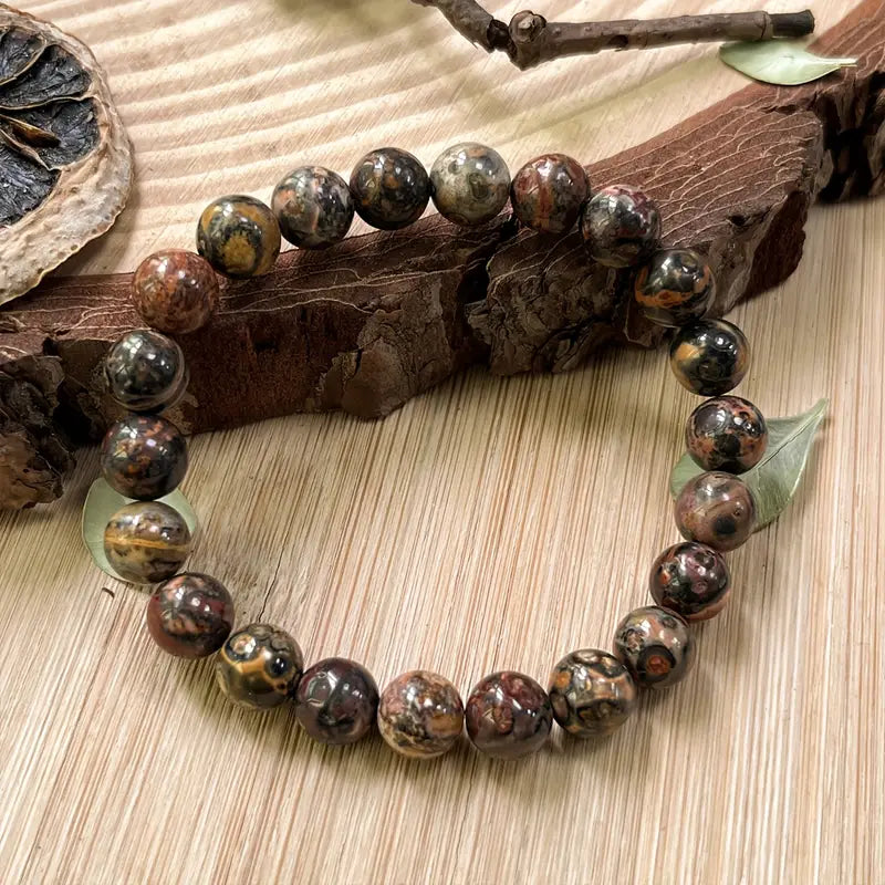 Bracelet en pierre naturelle ( Jaspe Léopard )