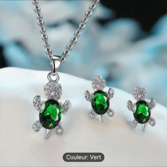 Collier ( Tortue / avec boucles d'oreilles )