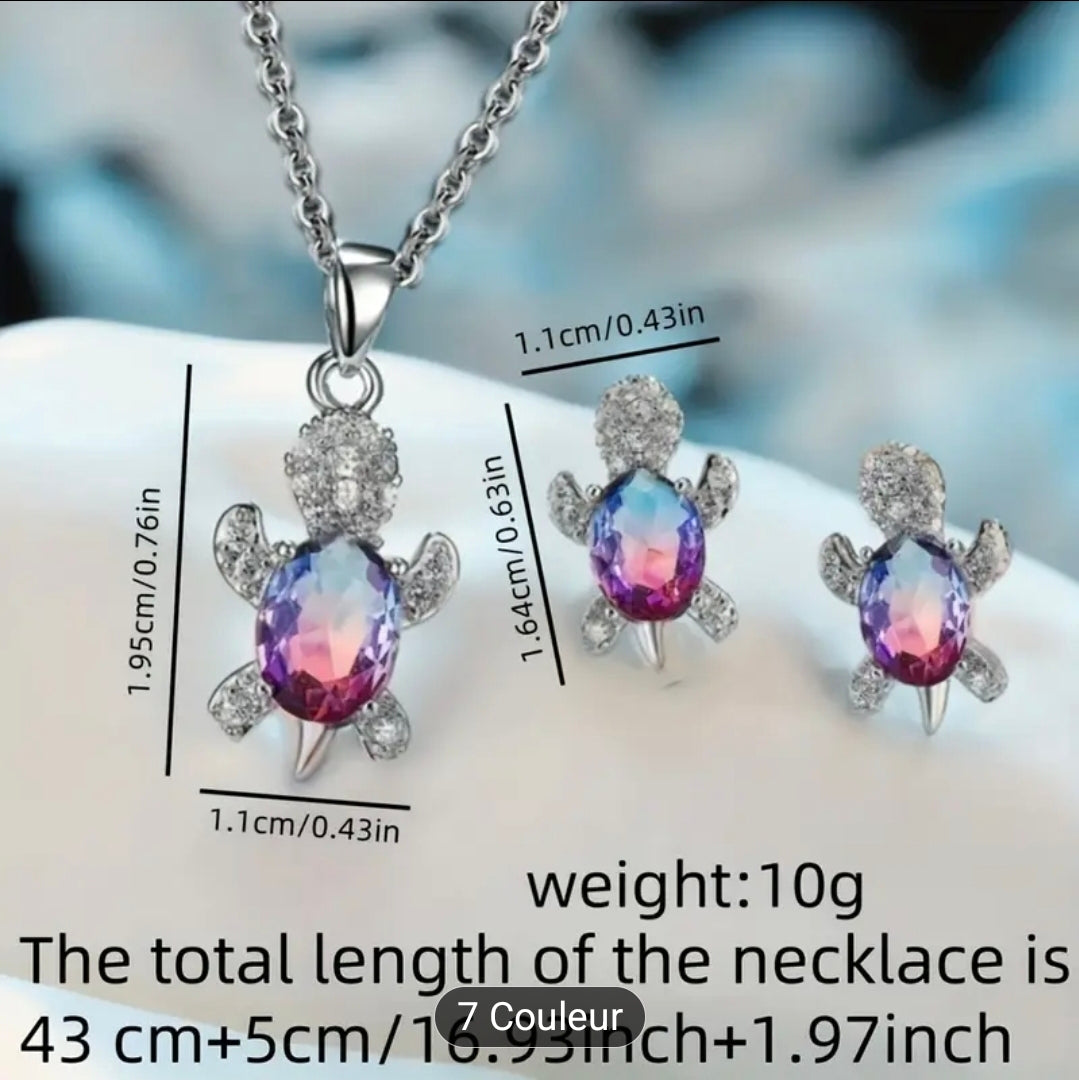 Collier ( Tortue / avec boucles d'oreilles )