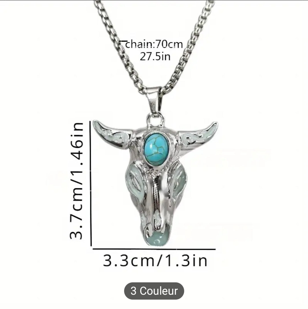 Collier ( Tète de taureau  Phosphorescent )