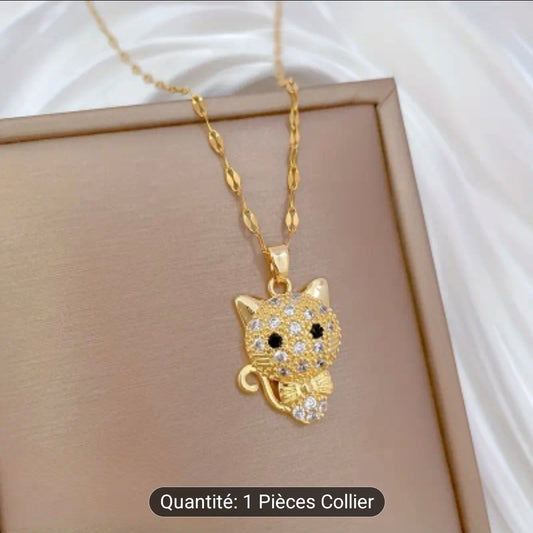 Collier ( chat mignon / doré )