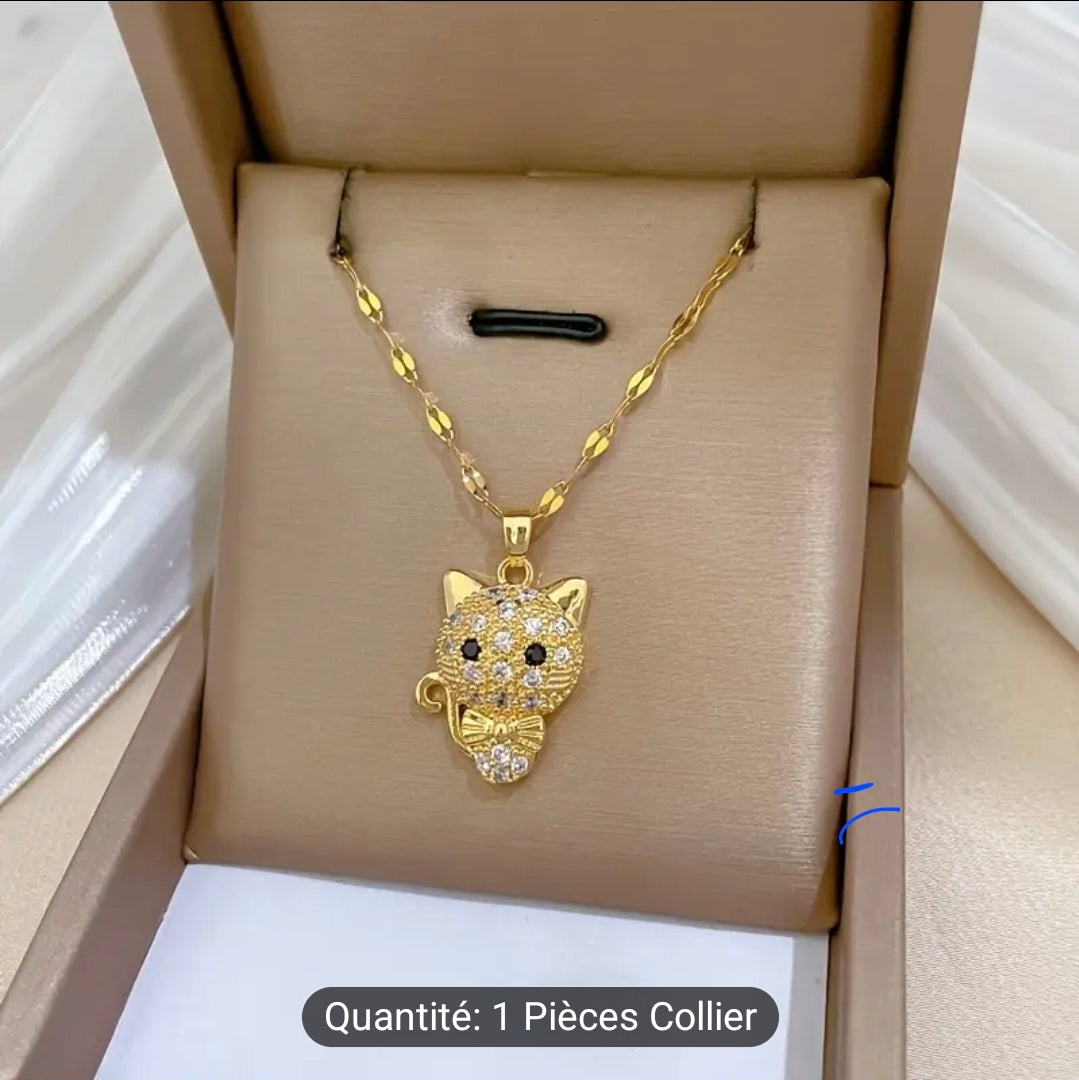 Collier ( chat mignon / doré )