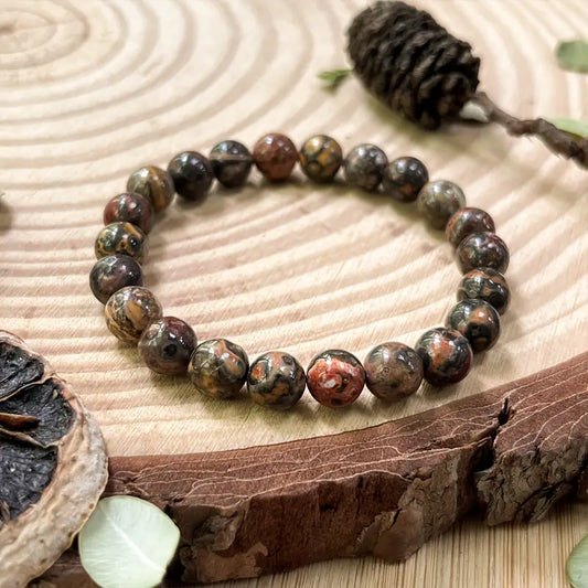 Bracelet en pierre naturelle ( Jaspe Léopard )