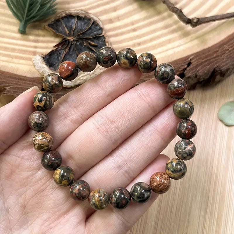 Bracelet en pierre naturelle ( Jaspe Léopard )