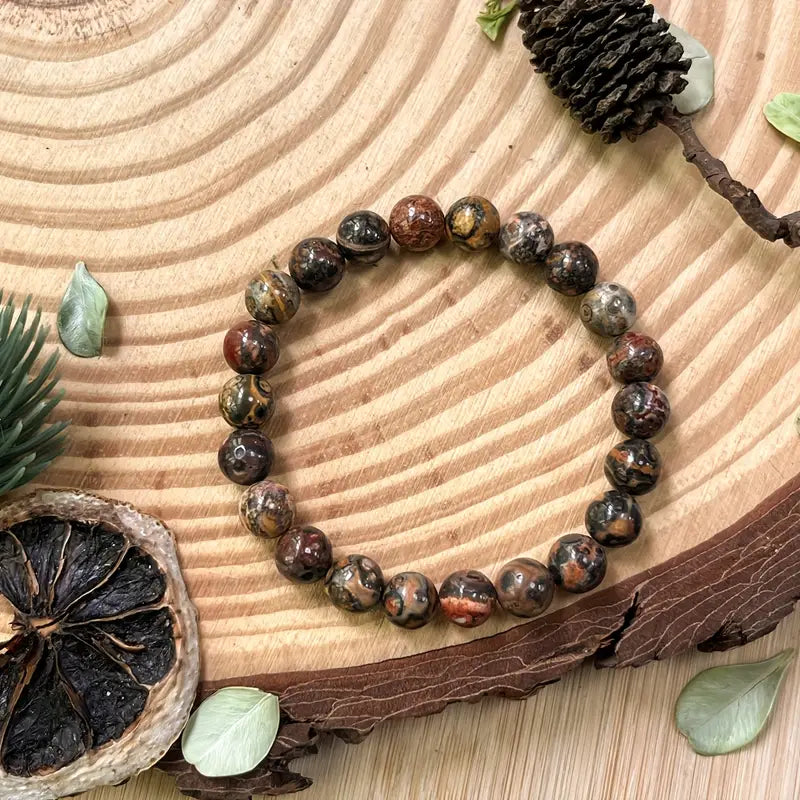 Bracelet en pierre naturelle ( Jaspe Léopard )