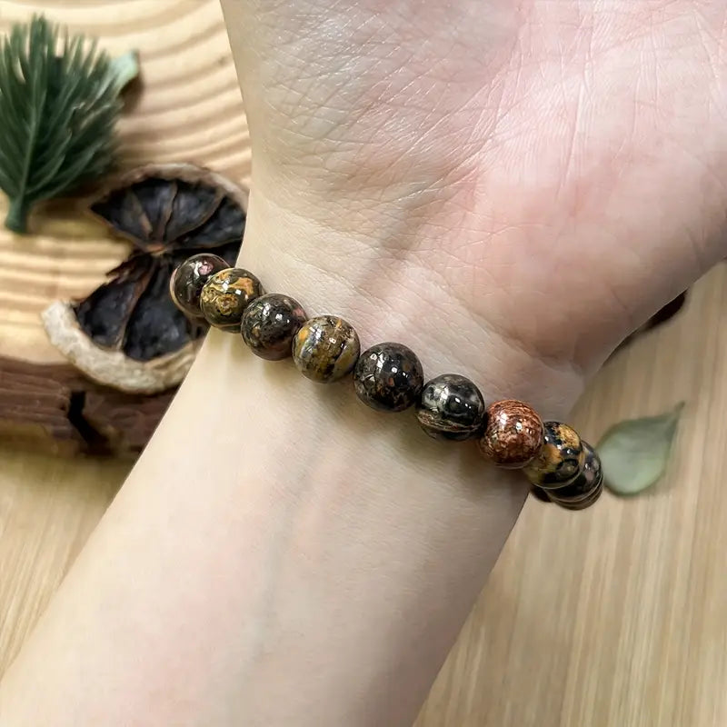 Bracelet en pierre naturelle ( Jaspe Léopard )
