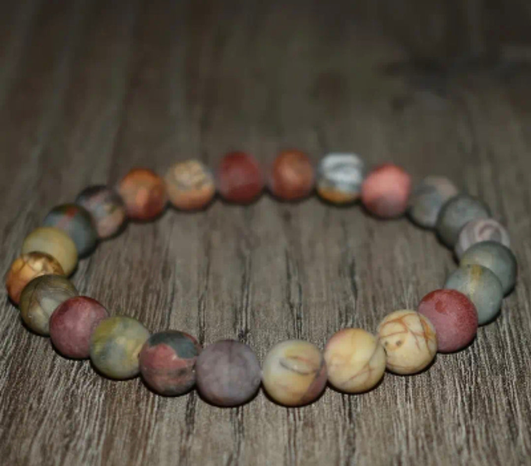 Bracelet en pierre naturelle ( jaspe paysage )