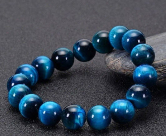 Bracelet en pierre naturelle ( Oeil de Tigre Bleu )