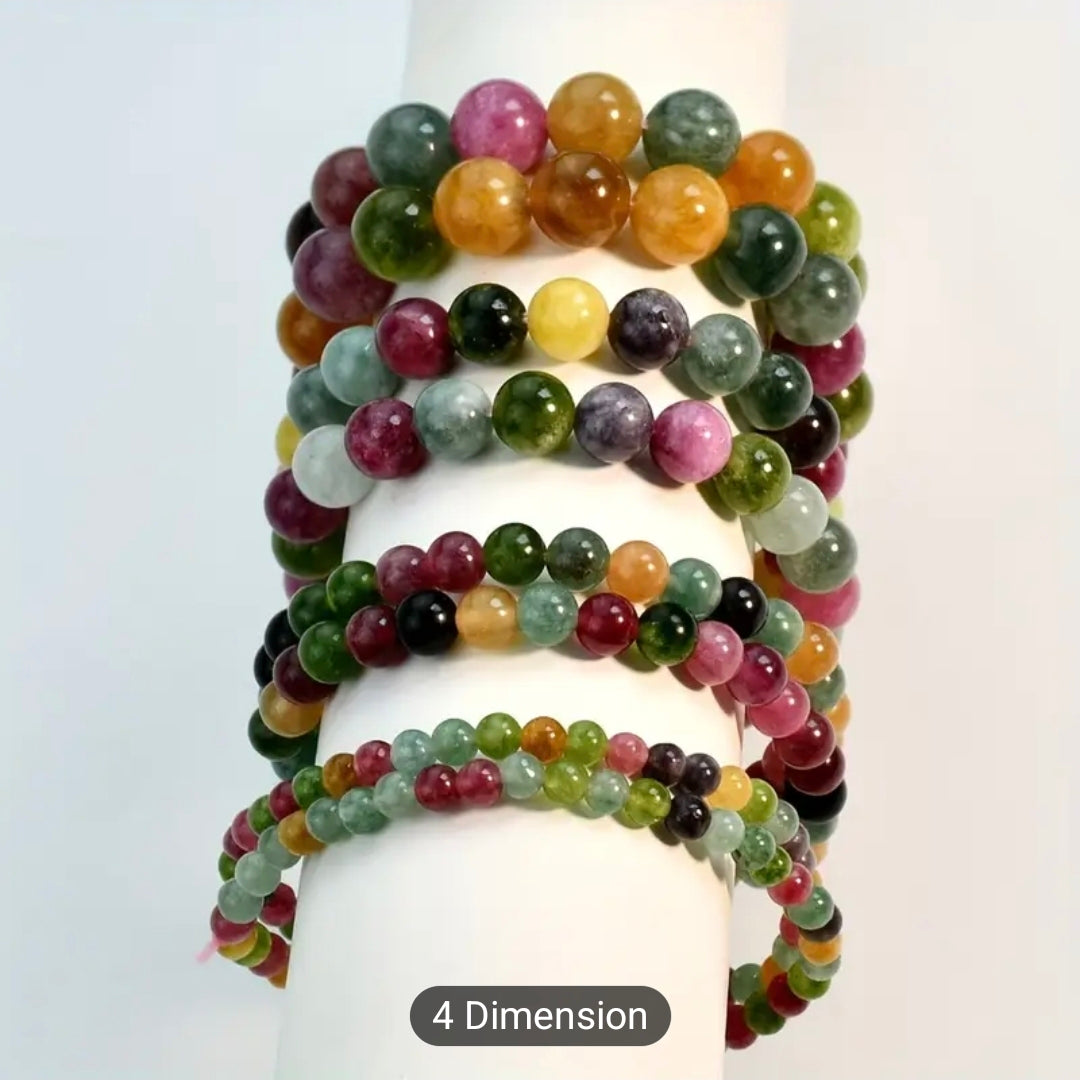 Bracelet en pierre naturelle ( Tourmalite Multicolore )