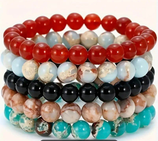 Bracelet en pierre naturelle ( lot de 5 bracelets )