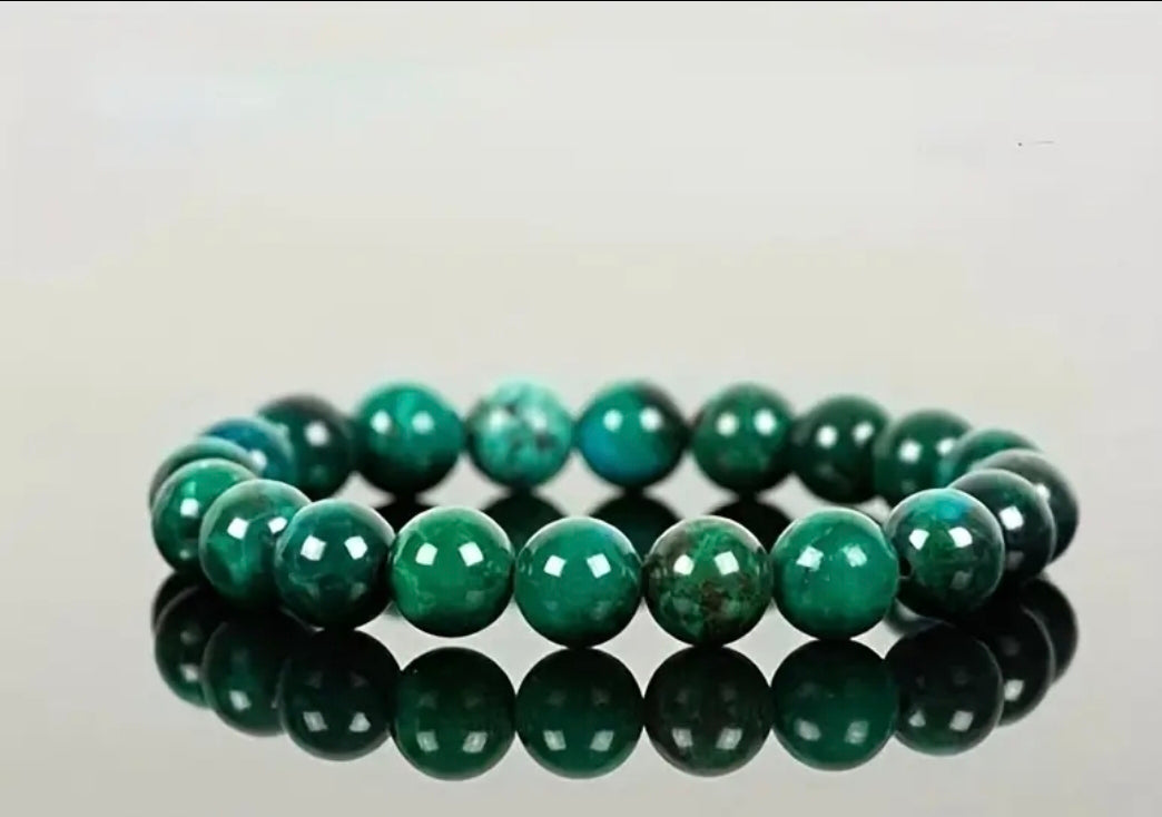 Bracelet en pierre naturelle ( Chrysocolle / Malachite )