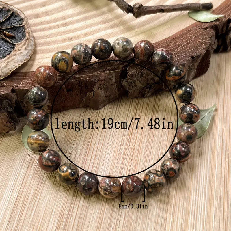 Bracelet en pierre naturelle ( Jaspe Léopard )